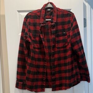 Vans Black and Red Checkered Flannel Shirt